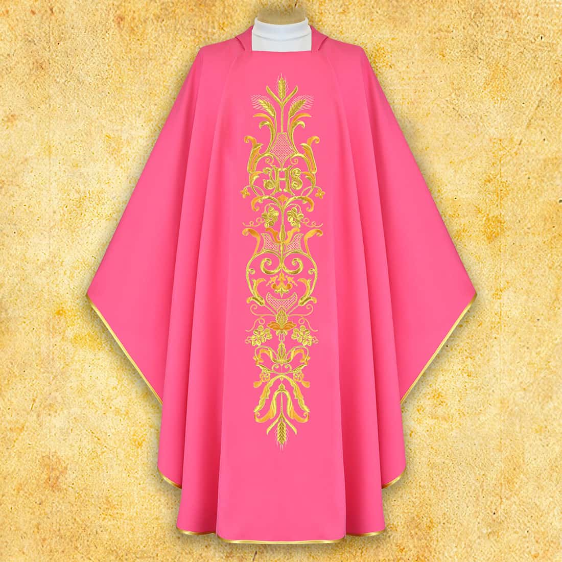 Embroidered chasuble pink "Spikes and Grapes"
