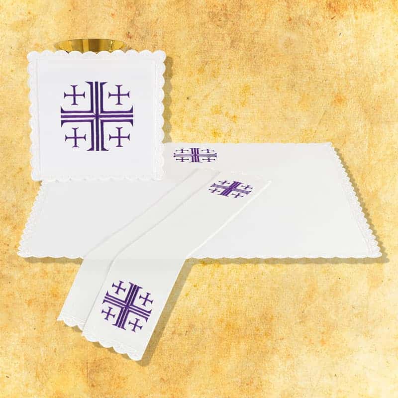 Chalice linen "Jerusalem Crosses" purple