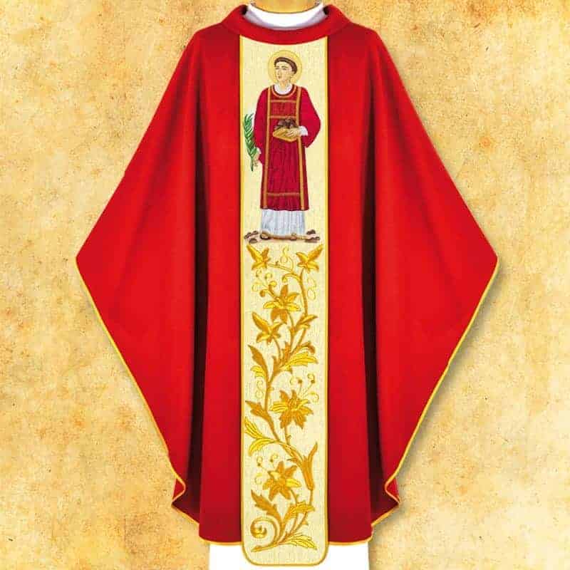 Chasuble with an embroidered image of "St. Stephen."