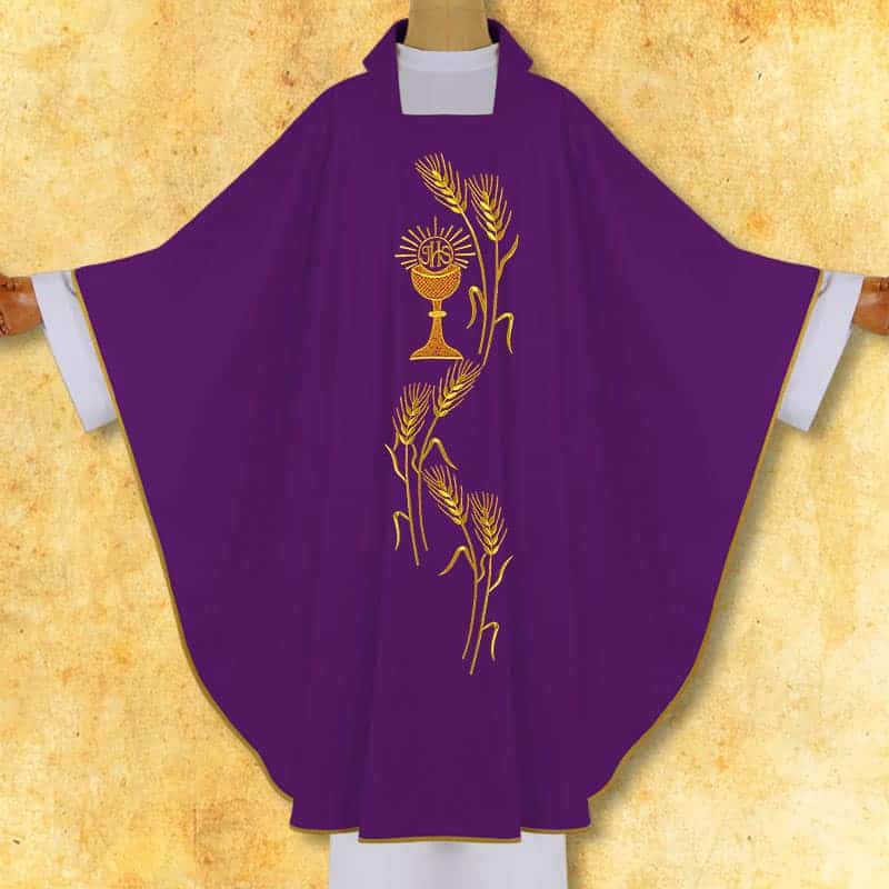 Embroidered chasuble "Chalice with ears"