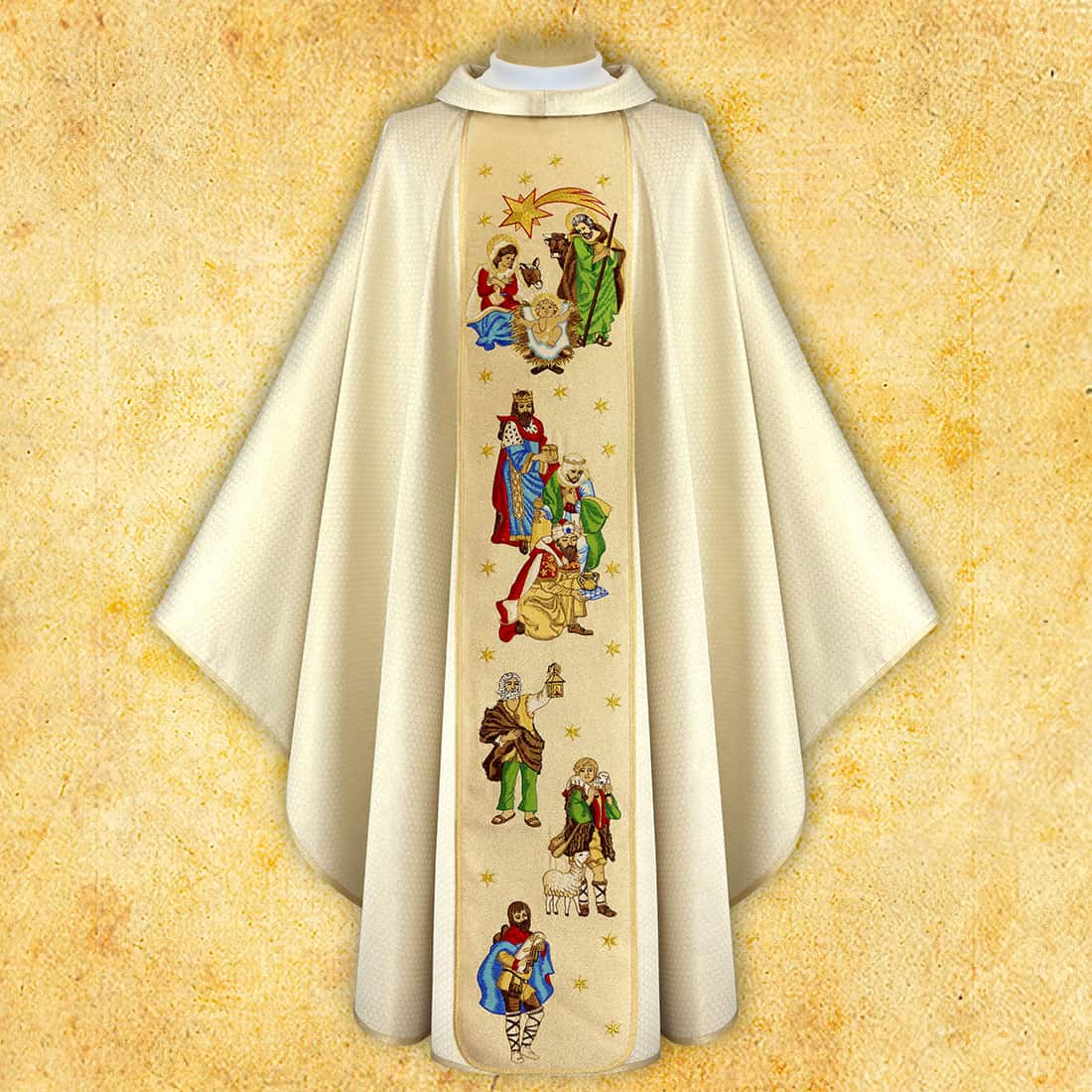 Embroidered chasuble "Bethlehem" color