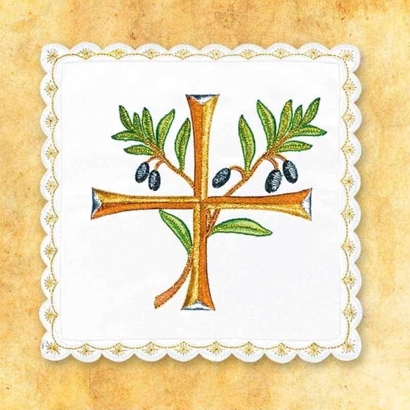 Liturgical pall embroidered white No. 16