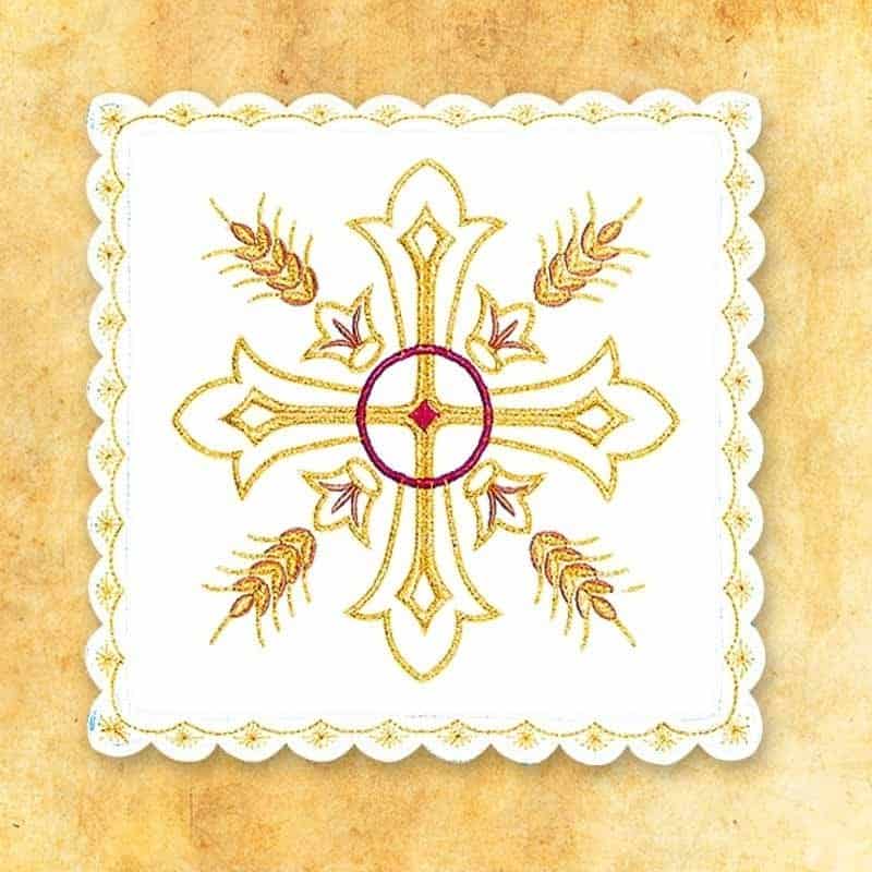 Liturgical pall embroidered white No. 20