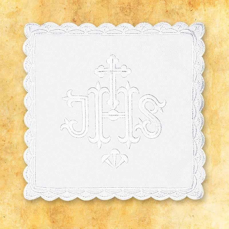 Liturgical pall embroidered white No. 2