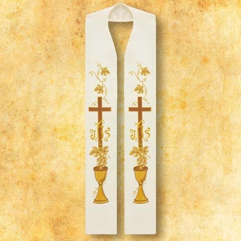 Embroidered stole "Chalice with Cross"