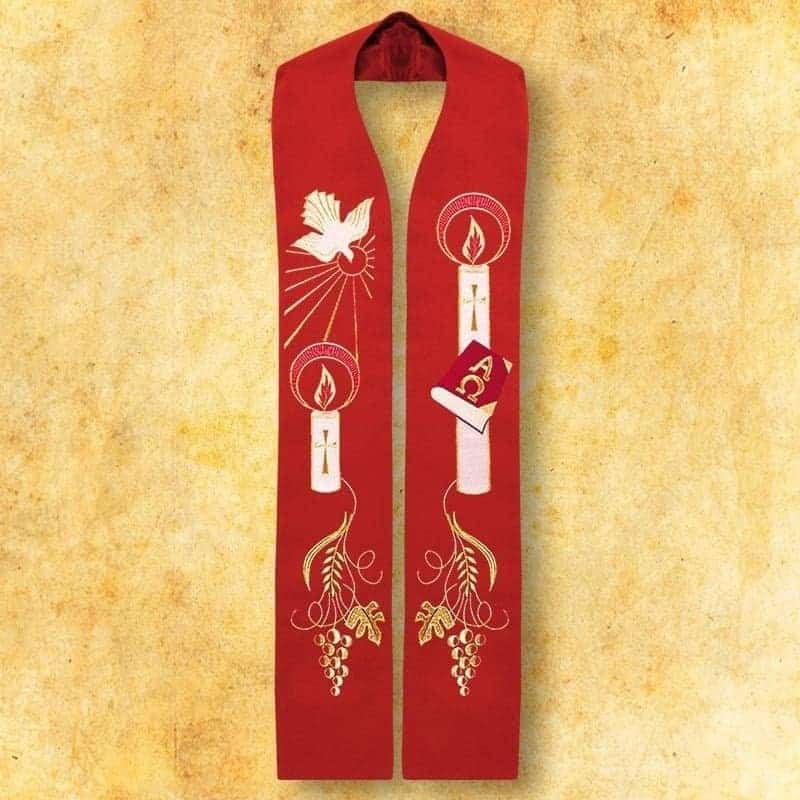 Embroidered stole "Holy Spirit with Bible"