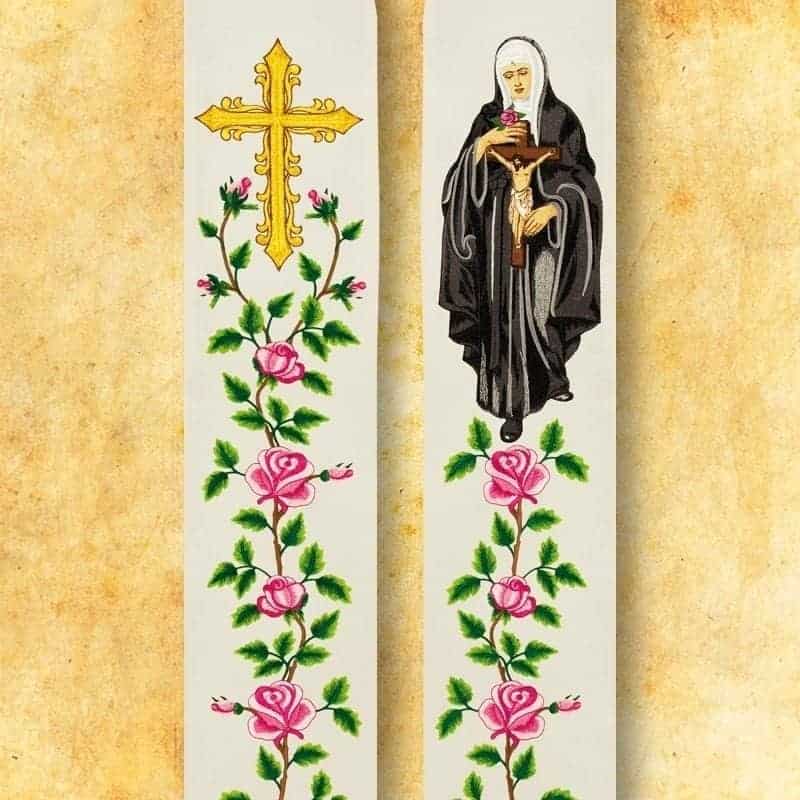 Embroidered stole &quot;St. Rita&quot;