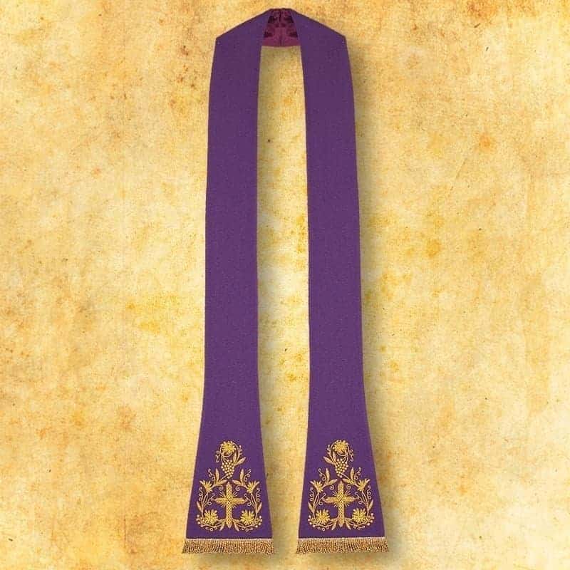 Embroidered Roman stole "Cross"