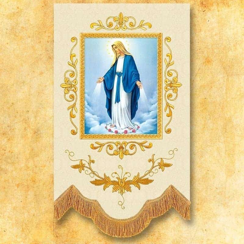 Mini bandera bordada - María Inmaculada