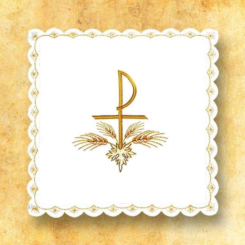 Liturgical pall embroidered white No. 38
