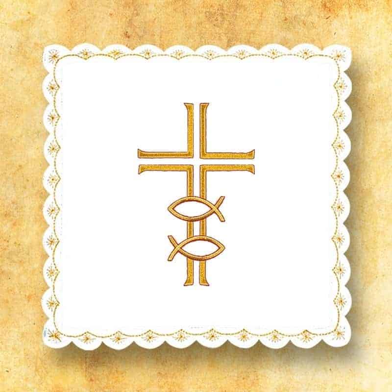 Liturgical pall embroidered white No. 40