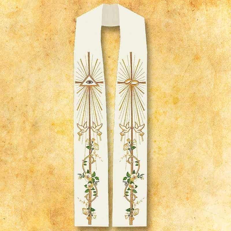 Embroidered wedding stole "Primavera"