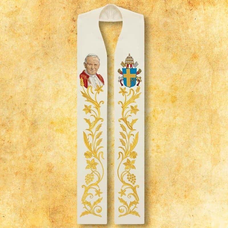 Stola mit Stickerei "Johannes Paul II"