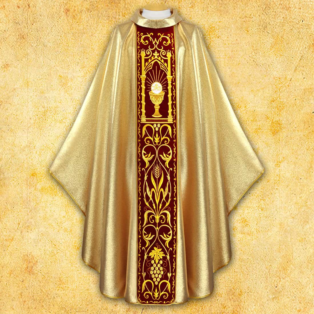 Embroidered chasuble with plush belt "Chalice"