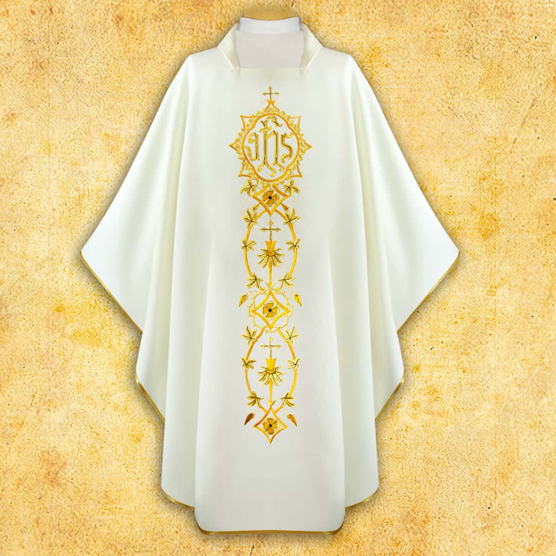 Embroidered chasuble 'IHS in a circle'