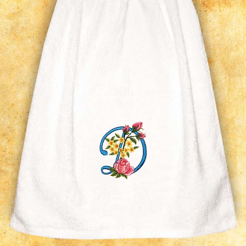 Embroidered towel for ladies "D"