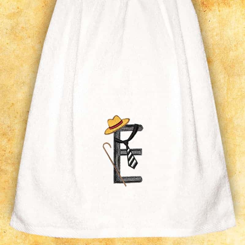 Embroidered Towel for Men "E"