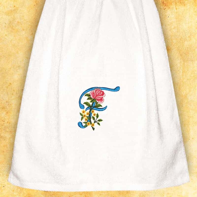 Embroidered towel for ladies "F"