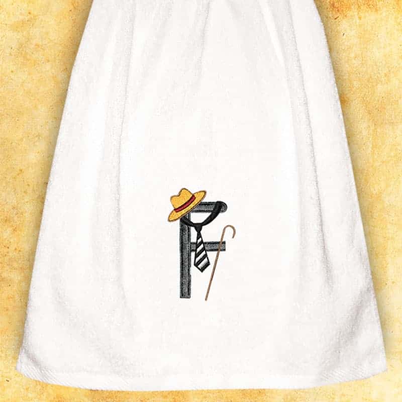 Embroidered Towel for Men "F"