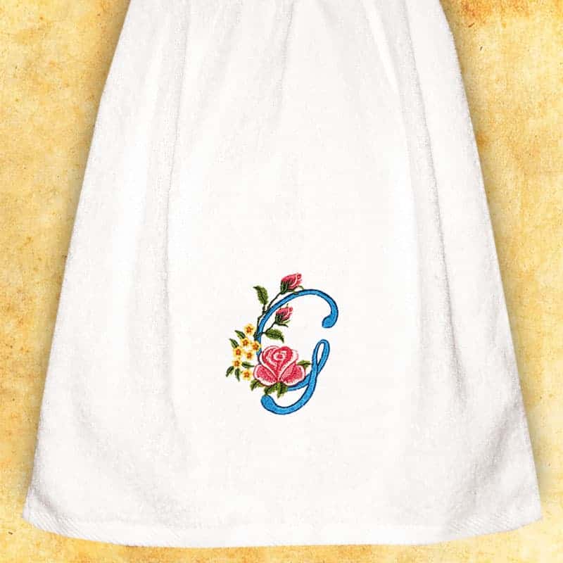 Embroidered towel for ladies "G"