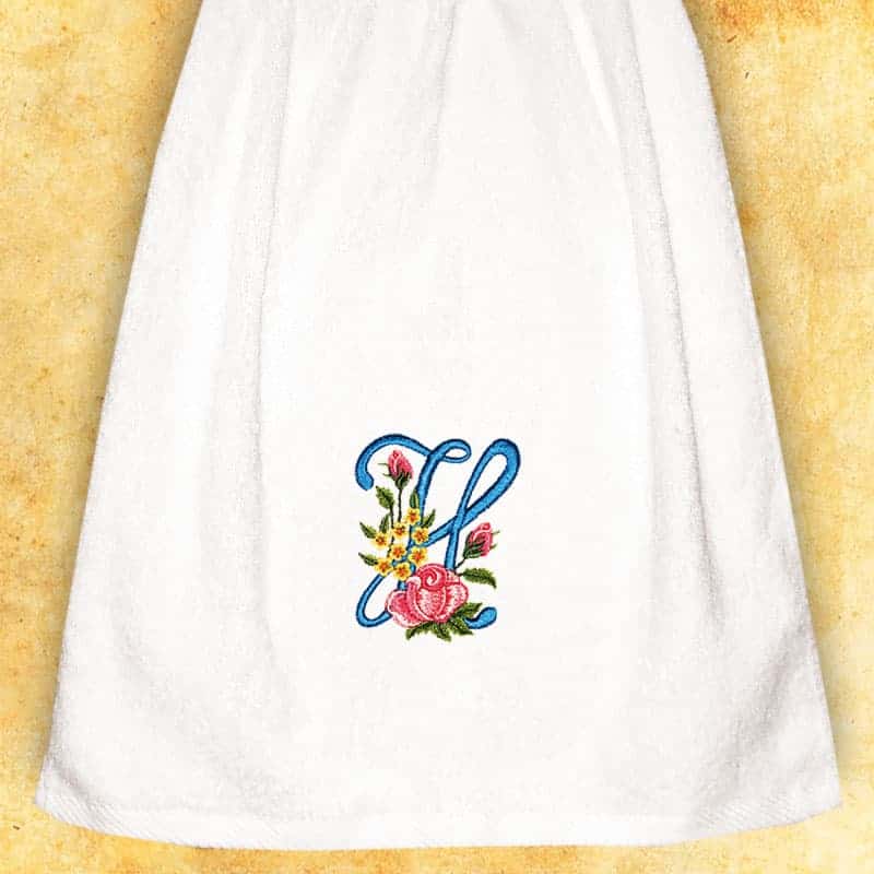 Embroidered towel for ladies "H"