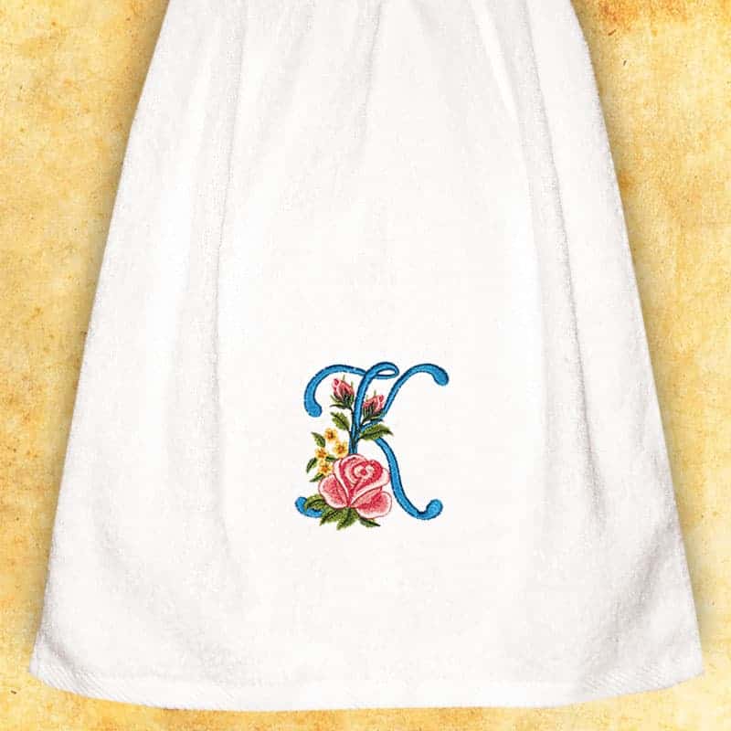 Embroidered Towel for Ladies "K"