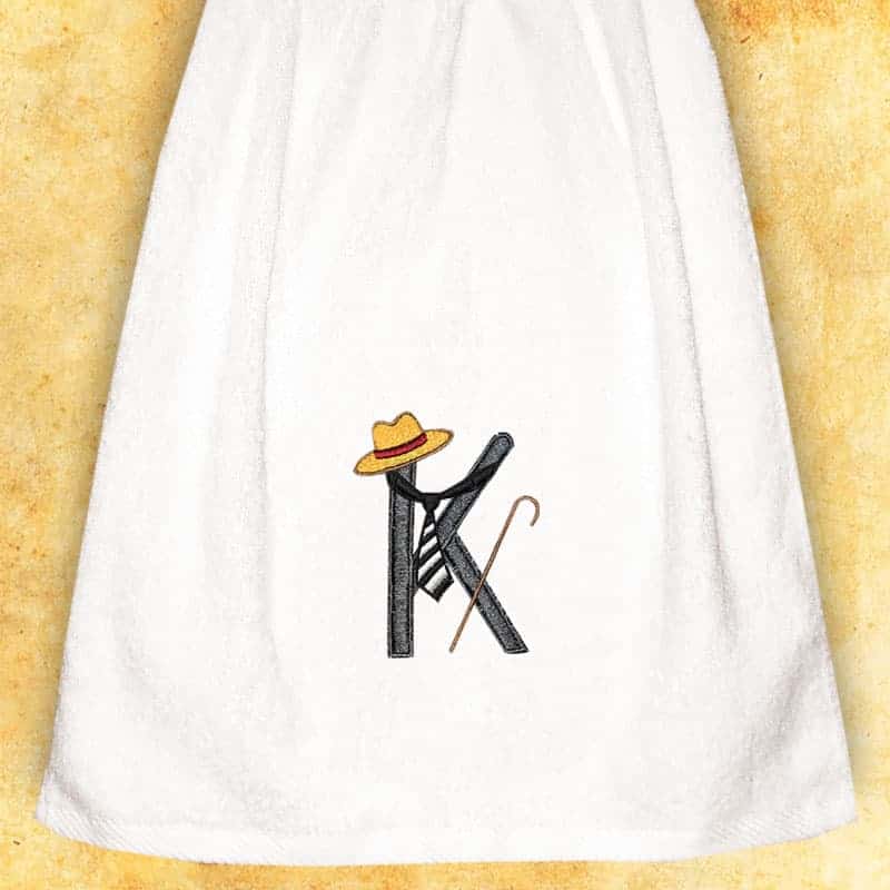 Embroidered Towel for Men "K"