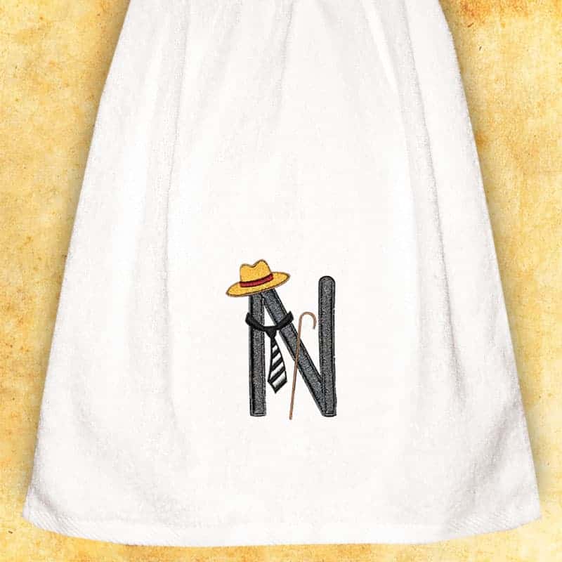 Embroidered Towel for Gentlemen "N"