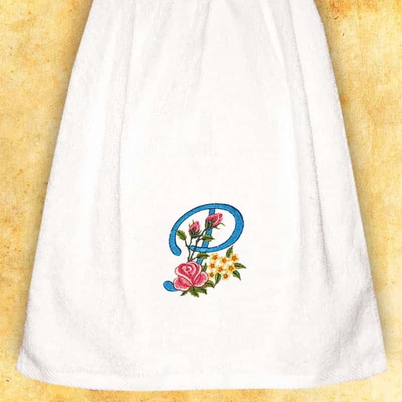 Embroidered towel for ladies "P"