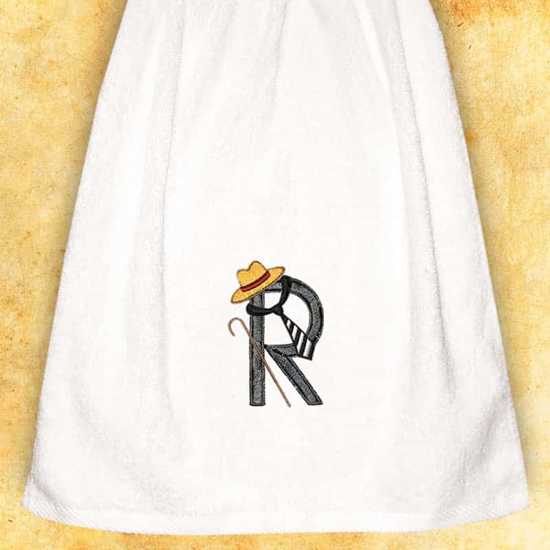 Embroidered Towel for Men "R"