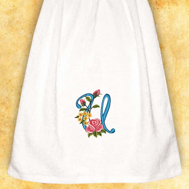 Embroidered towel for ladies "U"