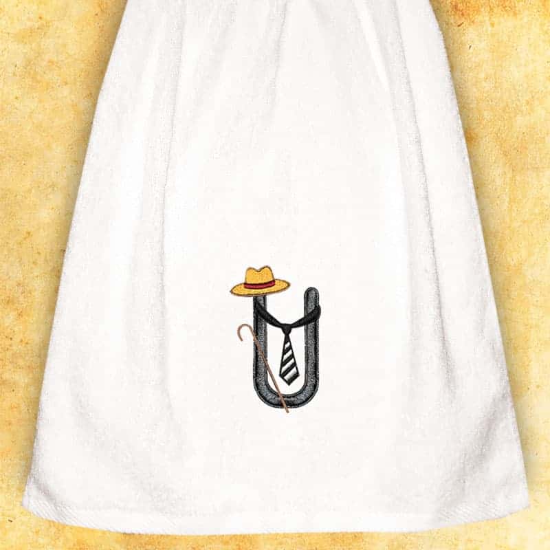 Embroidered Towel for Men "U"