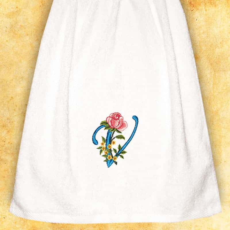 Embroidered towel for ladies "V"