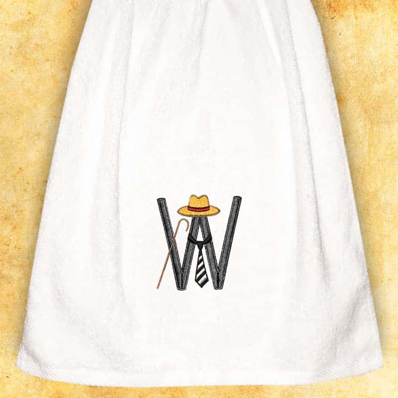 Embroidered Towel for Gentlemen "W"
