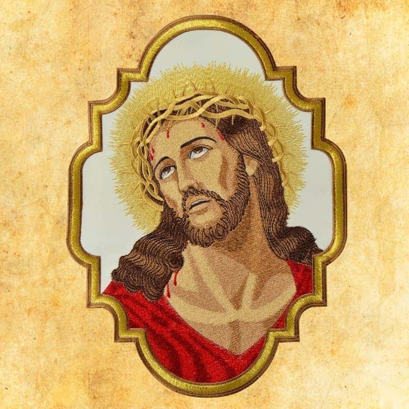 Embroidered applique "Jesus Suffering"