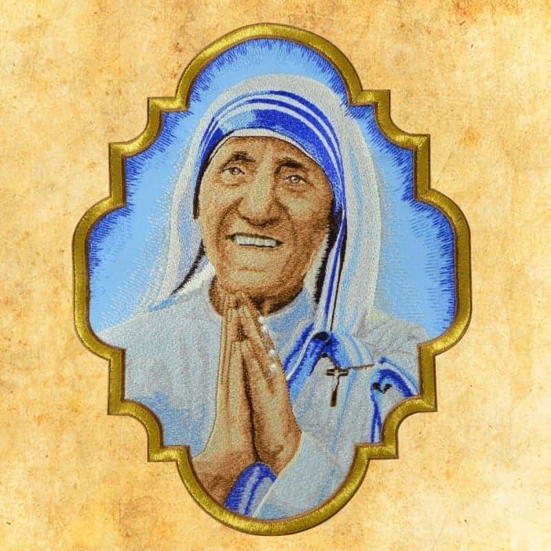 Embroidered applique "Saint Teresa of Calcutta"
