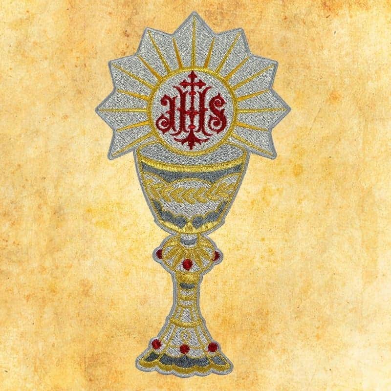 Application brodée "IHS chalice" (calice IHS)