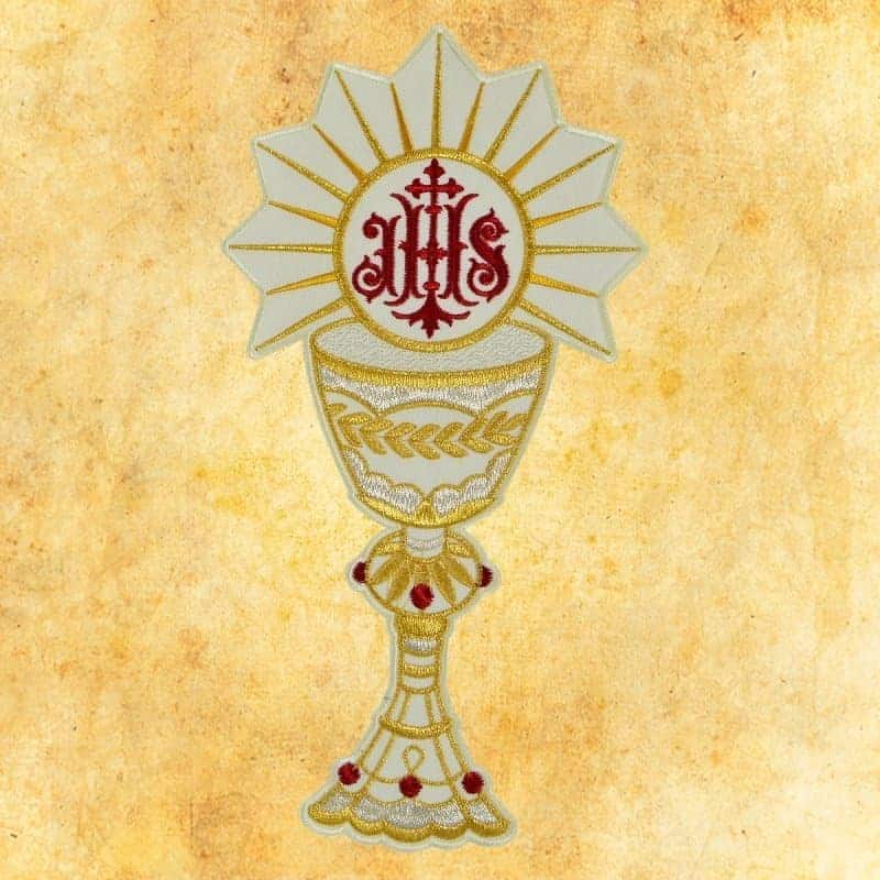 Embroidered applique "IHS chalice"