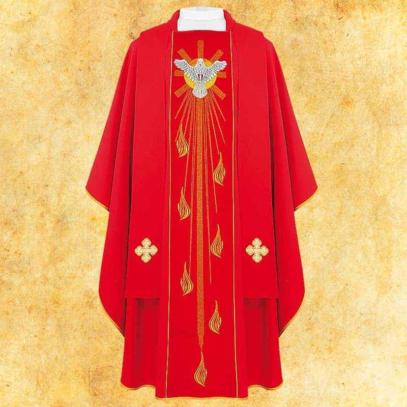 Embroidered chasuble with belt "Holy Spirit"
