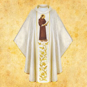 Chasuble with an embroidered image of "St. Raphael Kalinowski."