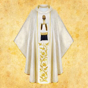 Chasuble with an embroidered image of "St. John Kanty."