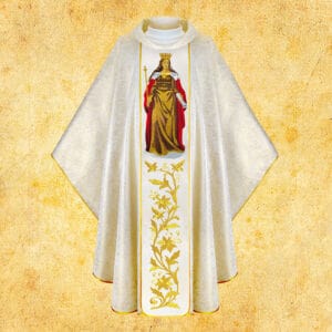 Chasuble with an embroidered image of "St. Hedwig the Queen".