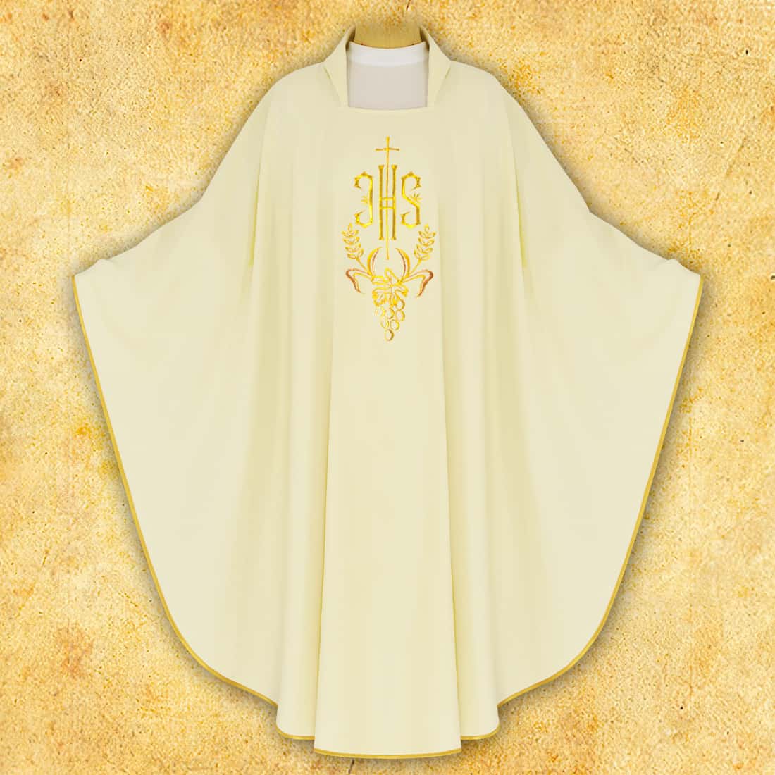 Embroidered chasuble "IHS"