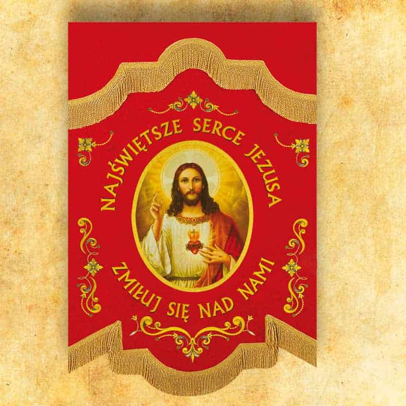 Doppelseitige Mini-Flagge "Herz Jesu"