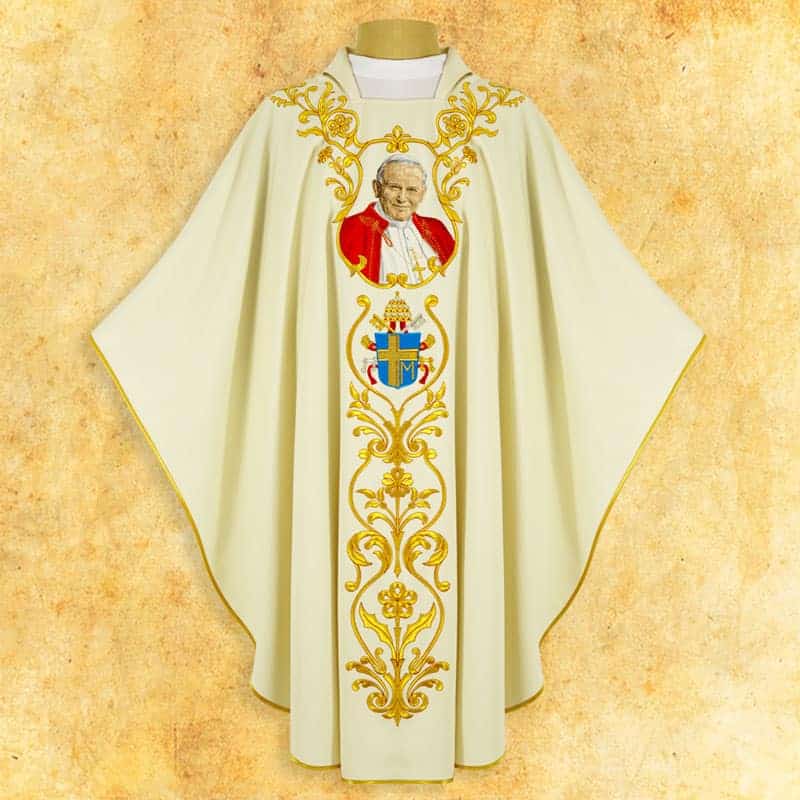 Ornat haftowany “Św.  Jan Paweł II i Jezus Miłosierny”