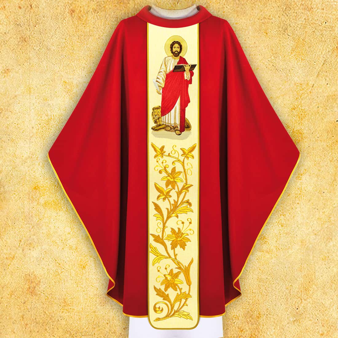 Chasuble with embroidered image of "St. Mark"