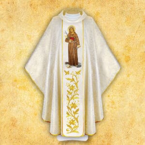 Chasuble avec image brodée "St Rosalia".