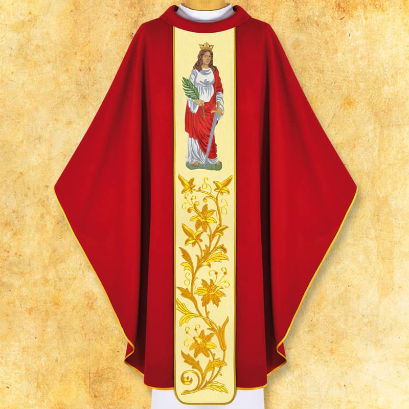 Chasuble with an embroidered image of "St. Barbara"