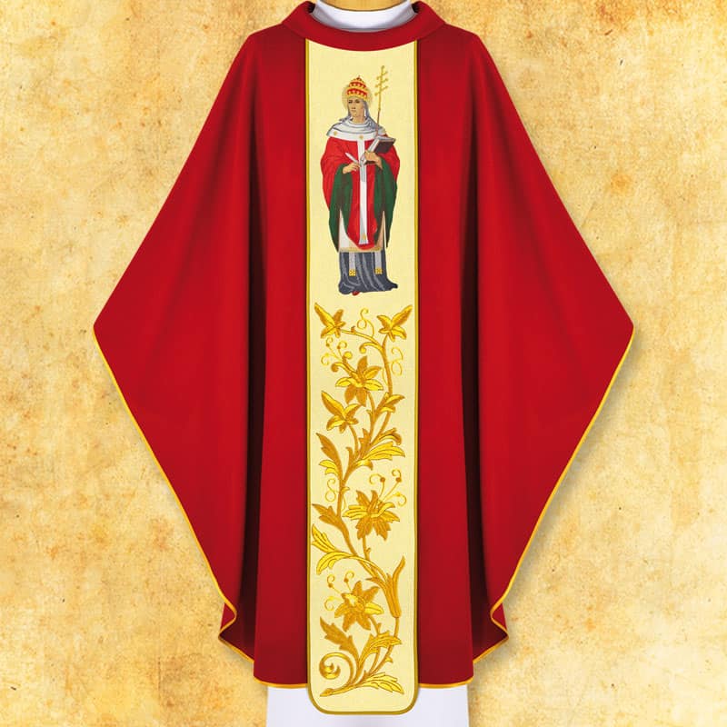 Messgewand mit gesticktem Bild des Heiligen Clemens".