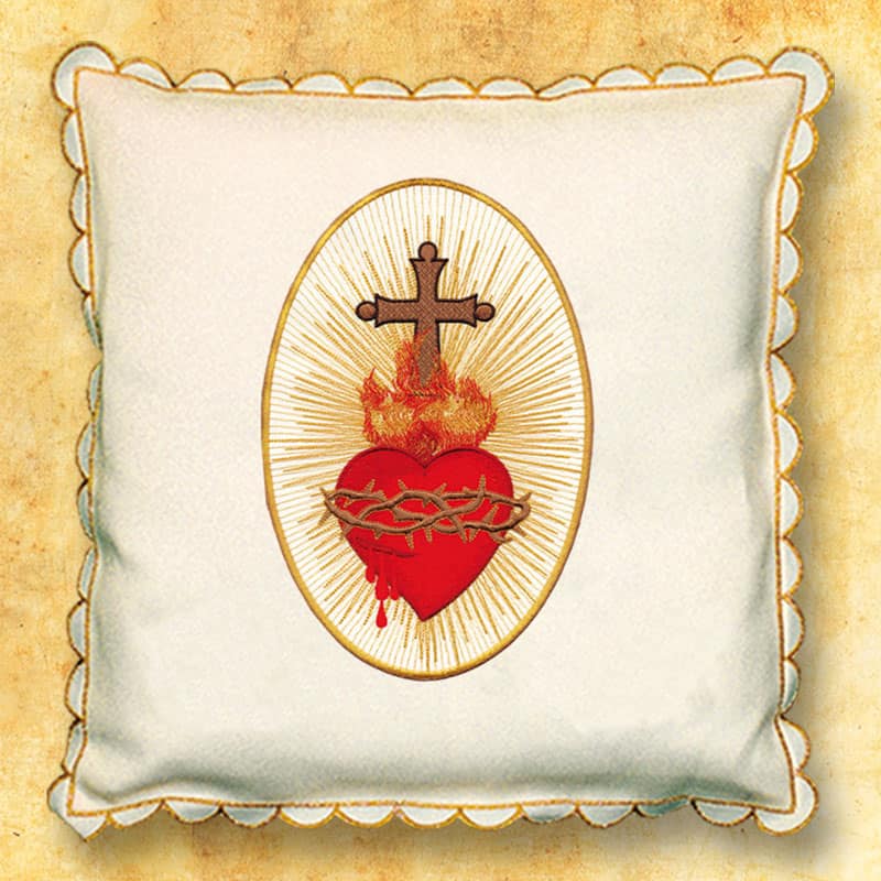 Poduszka procesyjna ecru “Serce Jezusa”